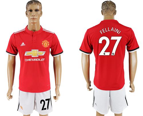 Manchester United #27 Fellaini Red Home Soccer Club Jersey - Click Image to Close